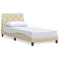 Preview: Bettgestell ohne Matratze Creme 80x200 cm Stoff