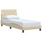 Preview: Bettgestell ohne Matratze Creme 80x200 cm Stoff