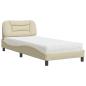 Preview: Bett mit Matratze "Hvar" Creme 90x190 cm Stoff