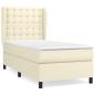 Preview: Boxspringbett mit Matratze Creme 90x190 cm Kunstleder