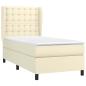 Preview: Boxspringbett mit Matratze Creme 90x190 cm Kunstleder