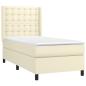 Preview: Boxspringbett mit Matratze & LED Creme 90x190 cm Kunstleder