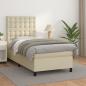 Preview: ARDEBO.de - Boxspringbett mit Matratze Creme 90x190 cm Kunstleder