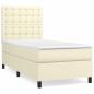 Preview: Boxspringbett mit Matratze Creme 90x190 cm Kunstleder