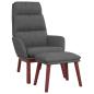 Preview: Relaxsessel mit Hocker Dunkelgrau Stoff