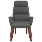 Preview: Relaxsessel mit Hocker Dunkelgrau Stoff