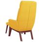 Preview: Relaxsessel mit Hocker Senfgelb Stoff