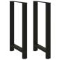 Preview: Bartischbeine Schwarz 2 Stk. 60x(100-101) cm Stahl
