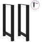 Preview: Bartischbeine Schwarz 2 Stk. 60x(100-101) cm Stahl