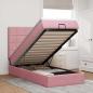 Preview: ARDEBO.de - Ottoman-Bett mit Matratzen & LEDs Rosa 90x190 cm Samt
