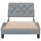 Preview: Bettgestell ohne Matratze Hellgrau 80x200 cm Stoff