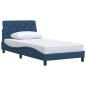 Preview: Bettgestell ohne Matratze Blau 100x200 cm Stoff