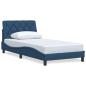 Preview: Bettgestell ohne Matratze Blau 100x200 cm Stoff