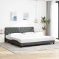 Preview: ARDEBO.de - Bettgestell ohne Matratze Dunkelgrau 200x200 cm Stoff