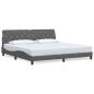 Preview: Bettgestell ohne Matratze Dunkelgrau 200x200 cm Stoff