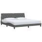 Preview: Bettgestell ohne Matratze Dunkelgrau 200x200 cm Stoff