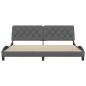Preview: Bettgestell ohne Matratze Dunkelgrau 200x200 cm Stoff