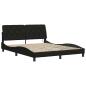 Preview: Bettgestell mit LED ohne Matratze Schwarz 160x200 cm Stoff