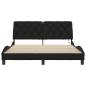 Preview: Bettgestell mit LED ohne Matratze Schwarz 160x200 cm Stoff