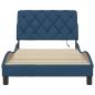 Preview: Bettgestell mit LED ohne Matratze Blau 100x200 cm Stoff
