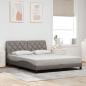 Preview: Bettgestell mit LED ohne Matratze Taupe 160x200 cm Stoff
