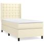 Preview: Boxspringbett mit Matratze Creme 90x190 cm Kunstleder