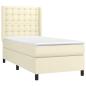 Preview: Boxspringbett mit Matratze Creme 90x190 cm Kunstleder