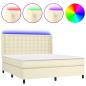 Preview: Boxspringbett mit Matratze & LED Creme 180x200 cm Kunstleder