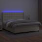 Preview: Boxspringbett mit Matratze & LED Creme 180x200 cm Kunstleder