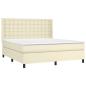 Preview: Boxspringbett mit Matratze & LED Creme 180x200 cm Kunstleder