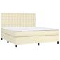 Preview: Boxspringbett mit Matratze Creme 180x200 cm Kunstleder