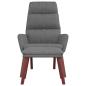 Preview: Relaxsessel mit Hocker Hellgrau Stoff