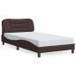 Preview: Bettgestell ohne Matratze "Hvar" Dunkelbraun 100x200 cm Stoff