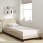 Preview: ARDEBO.de - Bettgestell mit Kopfteil "Dover" Creme 90x190 cm Stoff