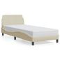 Preview: Bettgestell mit Kopfteil "Dover" Creme 90x190 cm Stoff