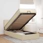 Preview: ARDEBO.de - Ottoman-Bett mit Matratze & LEDs Creme 80x200 cm Stoff