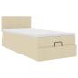 Preview: Ottoman-Bett mit Matratze & LEDs Creme 80x200 cm Stoff