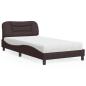 Preview: ARDEBO.de - Bett mit Matratze "Hvar" Dunkelbraun 100x200 cm Stoff