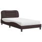 Preview: Bett mit Matratze "Hvar" Dunkelbraun 100x200 cm Stoff