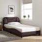 Preview: Bett mit Matratze "Hvar" Dunkelbraun 100x200 cm Stoff