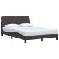 Preview: Bettgestell ohne Matratze Dunkelbraun 140x190 cm Stoff