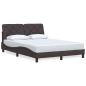 Preview: Bettgestell ohne Matratze Dunkelbraun 140x190 cm Stoff
