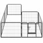 Preview: Hunde-Laufgitter 8 Paneele Stahl 60 x 80 cm Schwarz