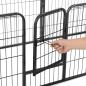 Preview: Hunde-Laufgitter 8 Paneele Stahl 60 x 80 cm Schwarz