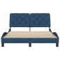 Preview: Bettgestell ohne Matratze Blau 140x200 cm Stoff