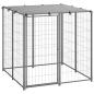 Preview: Hundezwinger Silbern 110x110x110 cm Stahl
