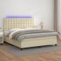 Preview: ARDEBO.de - Boxspringbett mit Matratze & LED Creme 180x200 cm Kunstleder