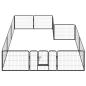Preview: Hunde-Laufgitter 12 Paneele Stahl 80x60 cm Schwarz
