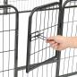 Preview: Hunde-Laufgitter 12 Paneele Stahl 80x60 cm Schwarz