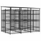 Preview: Outdoor-Hundezwinger mit Dach Stahl 5,53 m²